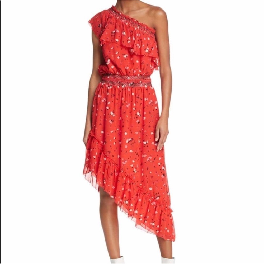 Joie Red One-Shoulder Dress